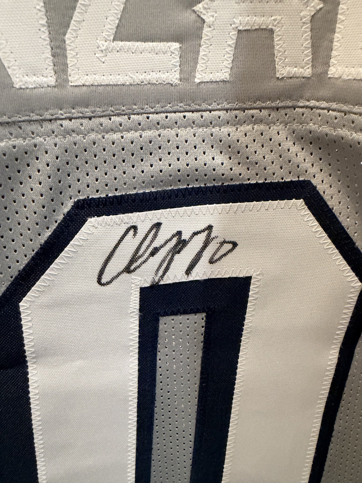Christian Gonzalez Signed Patriots #0 Gray Custom Jersey Beckett Witnessed BAS