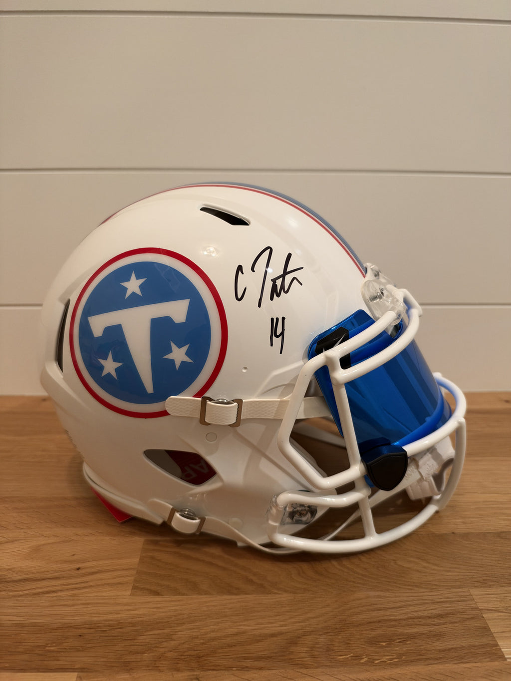 Carnell Tate Signed Titans Full Size Authentic Speed Helmet Fanatics Blue Visor