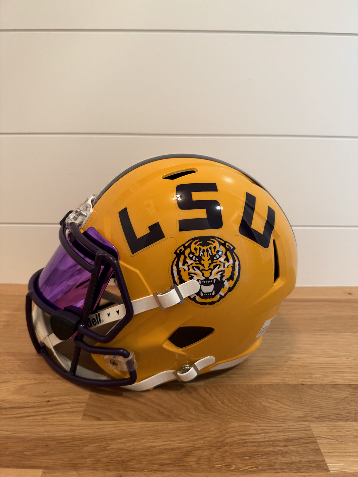 Whit Weeks Signed LSU Tigers Full Size Speed Replica Helmet JSA Purple Visor