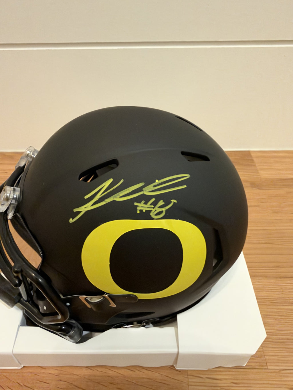 Kenyon Sadiq Signed Oregon Ducks Mini Helmet Black Chrome Visor JSA COA