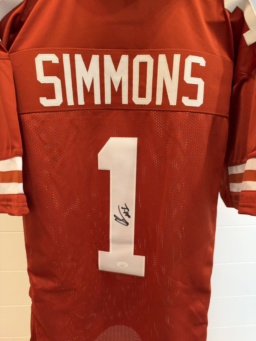 Colin Simmons Signed Texas Longhorns Custom Jersey #1 XL JSA COA Orange