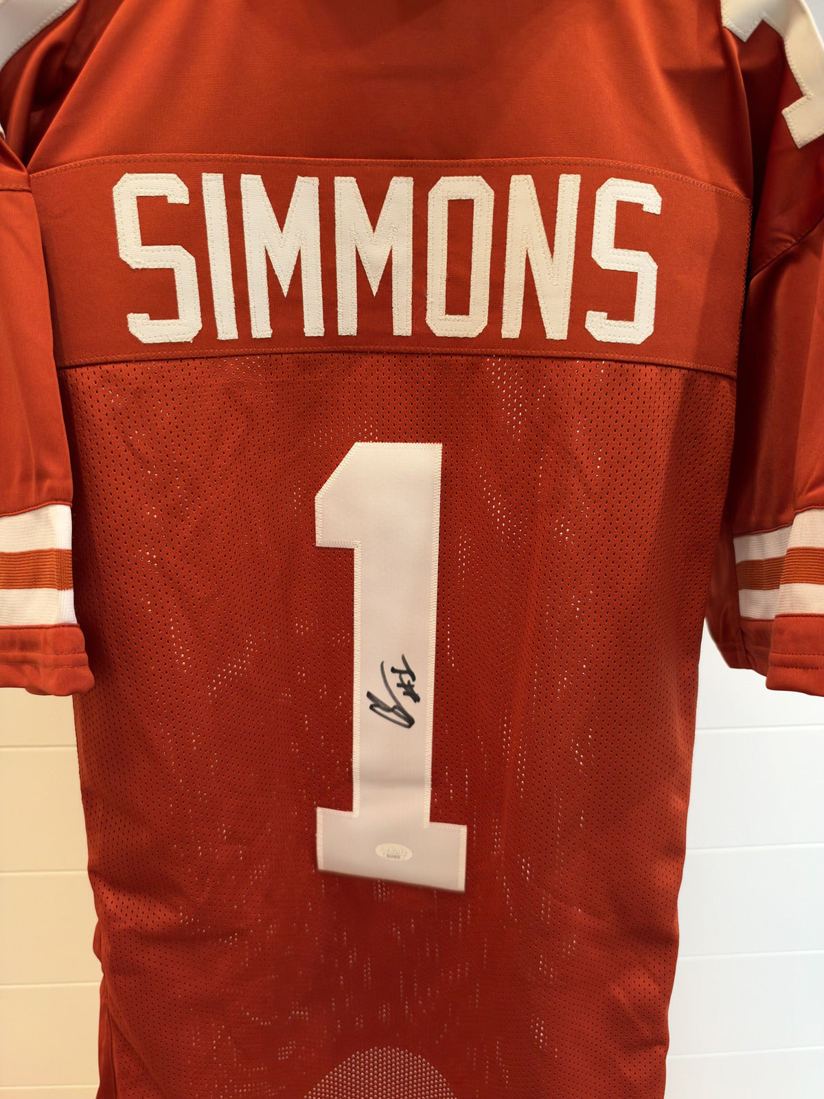 Colin Simmons Signed Texas Longhorns Custom Jersey #1 XL JSA COA Orange