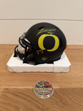 Kenyon Sadiq Signed Oregon Ducks Mini Helmet Black Chrome Visor JSA COA