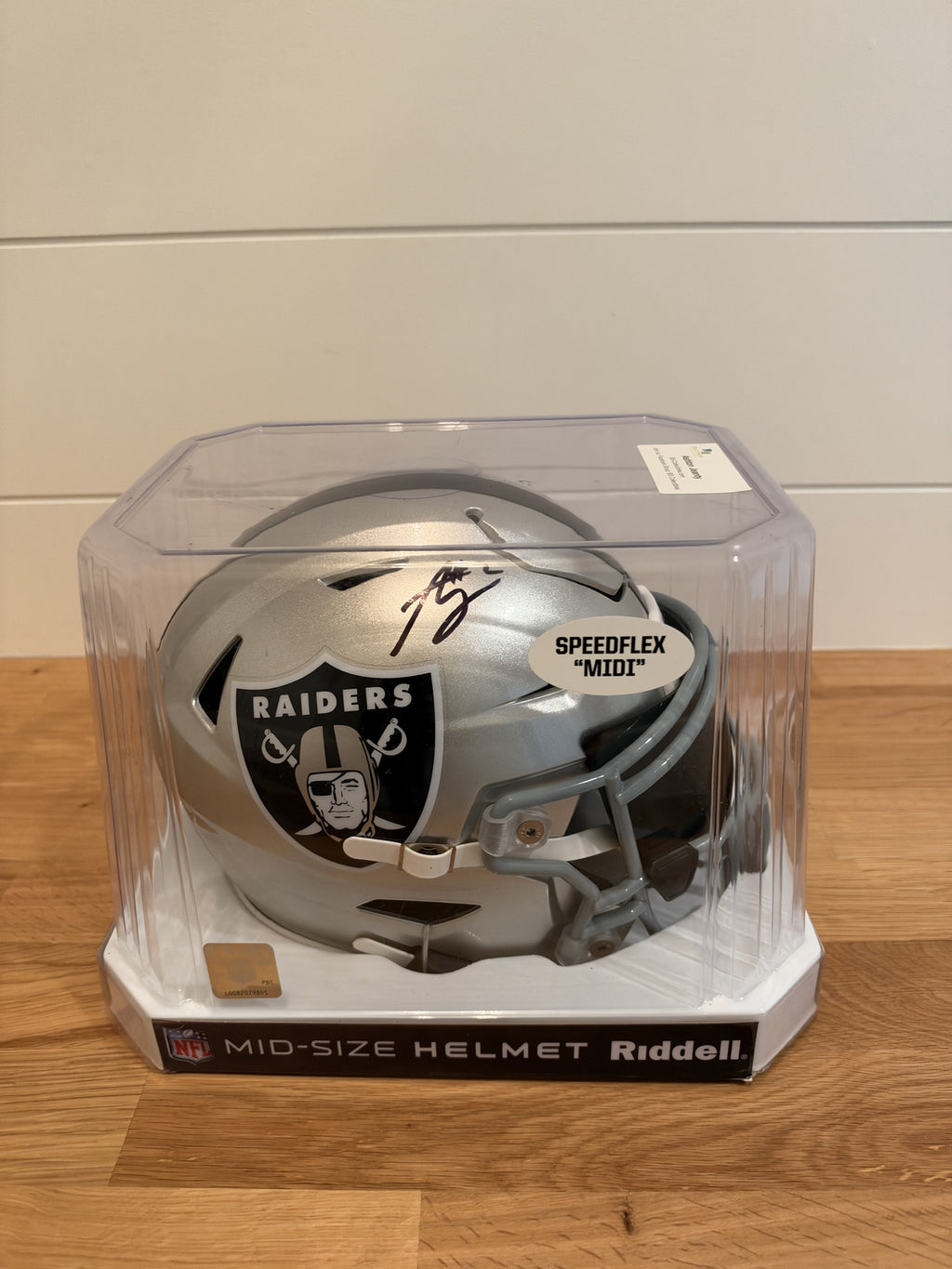 Ashton Jeanty Signed Raiders SpeedFlex MIDI Helmet Black Visor Beckett