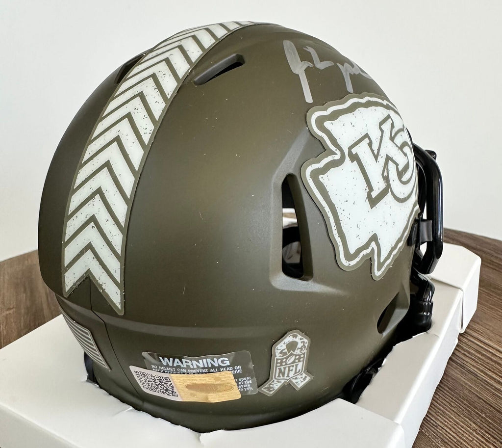 🏈 Isiah Pacheco Signed Chiefs Salute to Service Mini Helmet – Authenticated