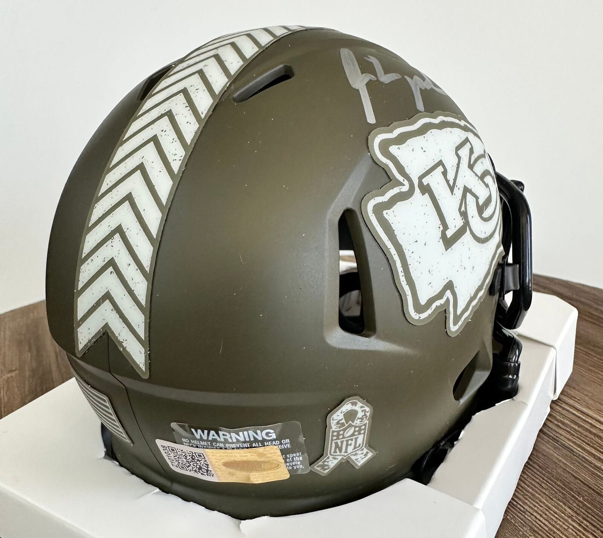 🏈 Isiah Pacheco Signed Chiefs Salute to Service Mini Helmet – Authenticated