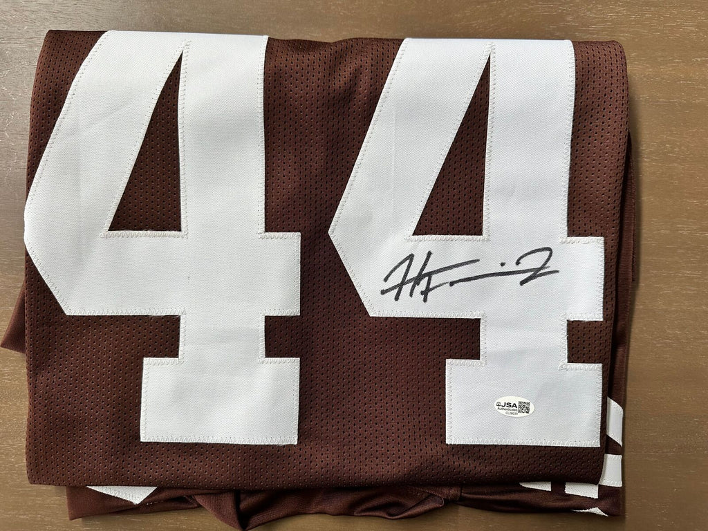 Harold Fannin Jr. Signed Cleveland Browns Style Jersey – JSA Authenticated