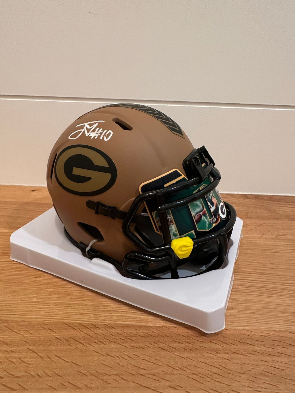 Jordan Love Signed Green Bay Packers Salute to Service Mini Helmet – Beckett