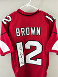 John Brown Signed Red #12 Football Jersey – JSA Witnessed COA
