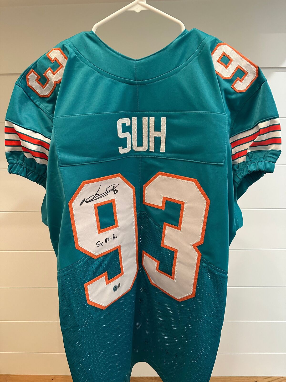 Ndamukong Suh Autographed Miami Dolphins #93 Jersey – “5X All-Pro” – Beckett