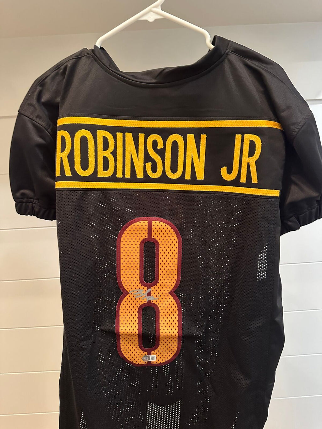 Brian Robinson Jr. Signed Washington #8 Jersey with game cut sleeves–