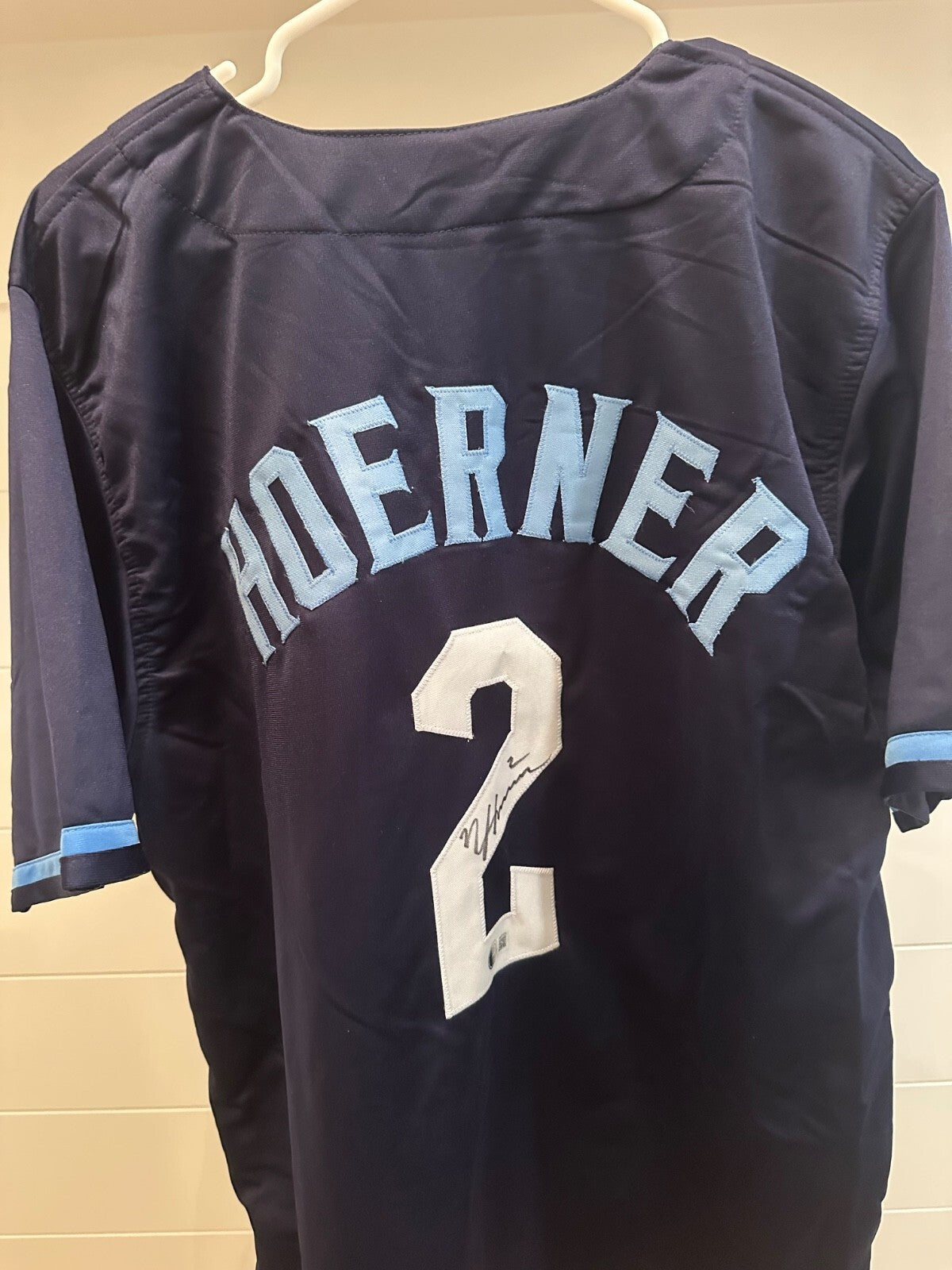 Nico Hoerner Signed Chicago Cubs Wrigleyville Jersey – Beckett Witnessed