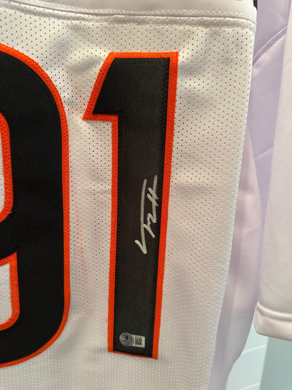 Trey Hendrickson Signed Bengals #91 White Jersey – Beckett COA