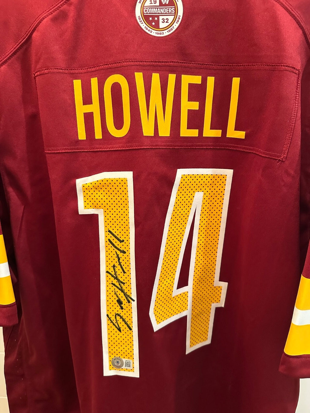 Sam Howell Signed Washington Commanders Nike Jersey – Beckett Witnessed – XL
