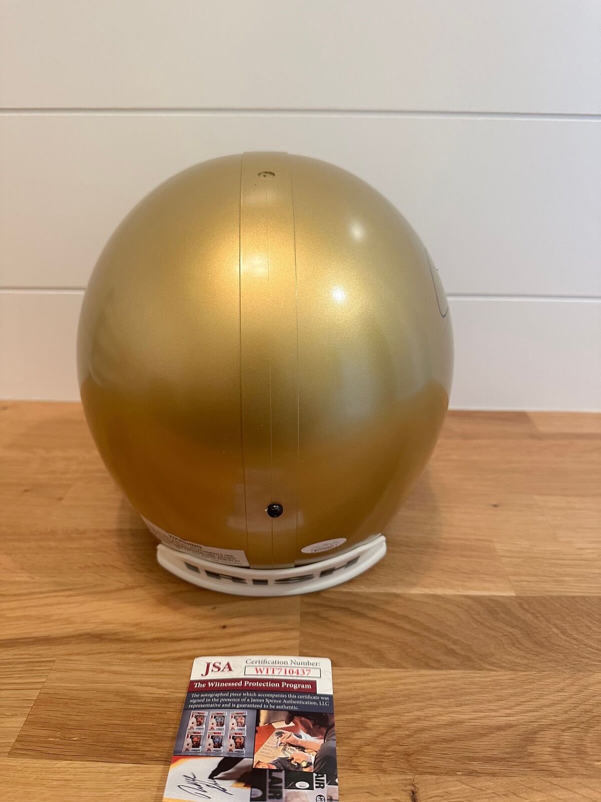 Jack Coan Signed Notre Dame Fighting Irish Full Size Helmet – JSA Certified