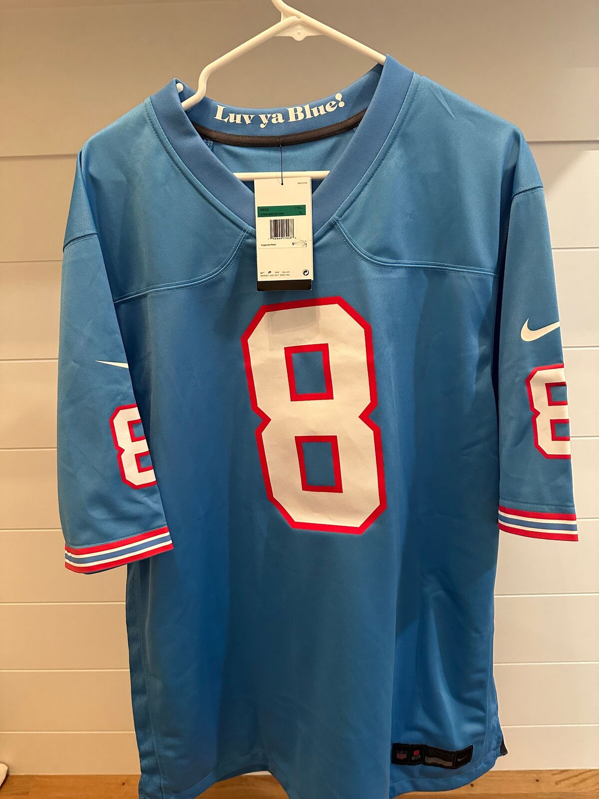 Will Levis Autographed Tennessee Titans Oilers Throwback Nike Elite #8 Jersey