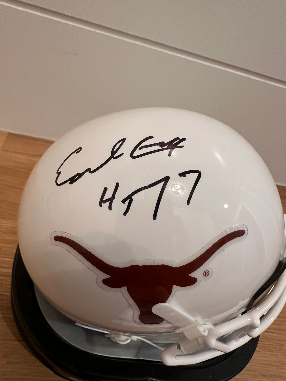 Earl Campbell Signed Texas Longhorns Schutt Mini Helmet “HT 77” – JSA COA