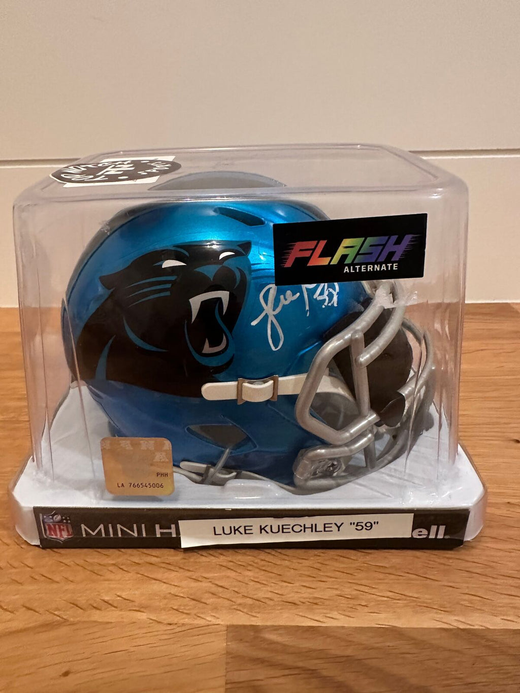 Luke Kuechly Signed Carolina Panthers Flash Alternate Mini Helmet –