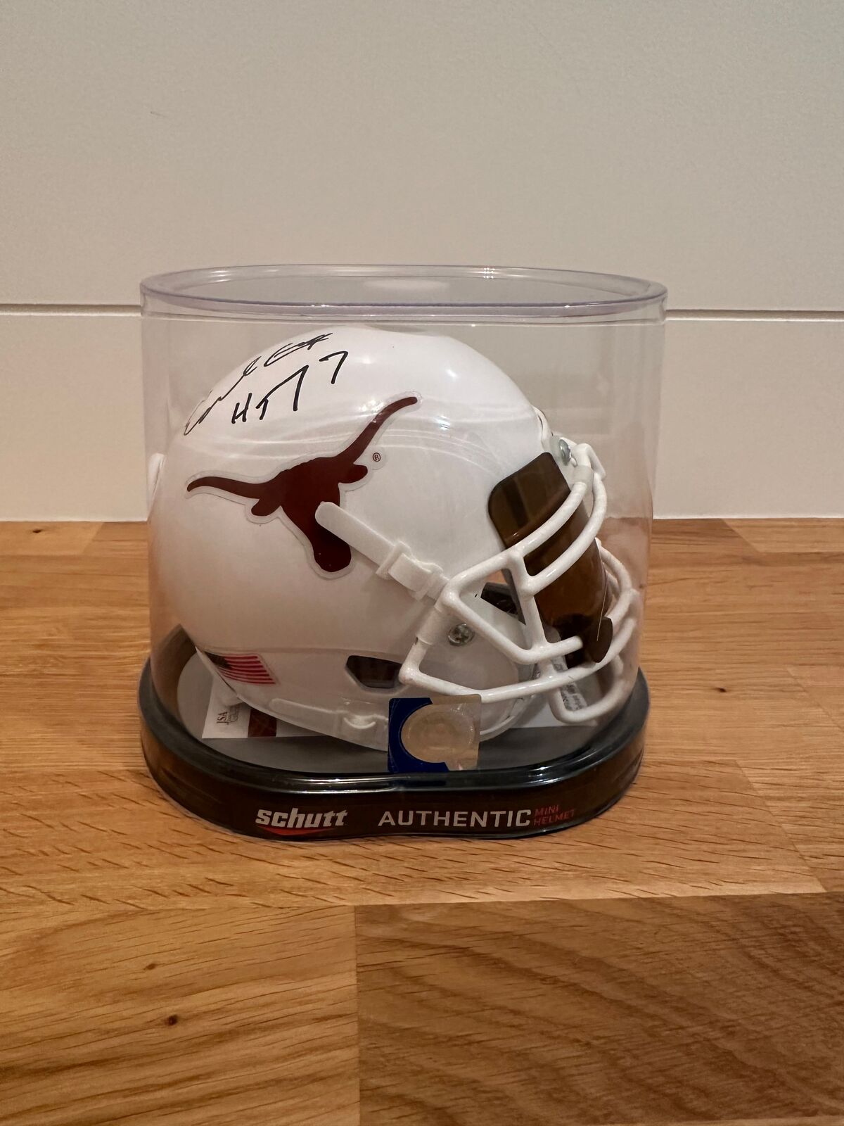 Earl Campbell Signed Texas Longhorns Schutt Mini Helmet “HT 77” – JSA COA