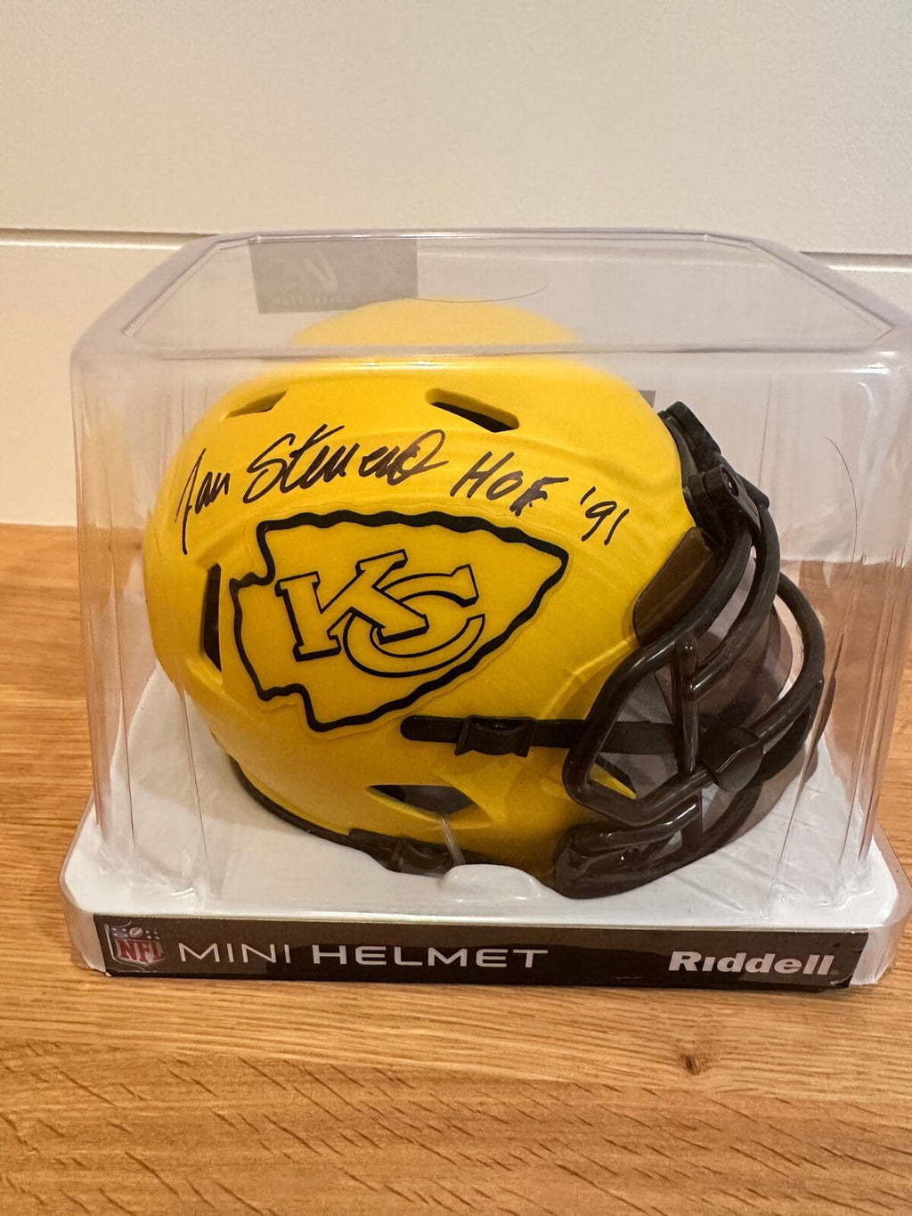Jan Stenerud Signed Kansas City Chiefs Rave Speed Mini Helmet HOF 91