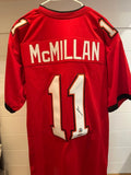 Jalen McMillan Signed Buccaneers #11 Red Custom Jersey Beckett BAS Witness