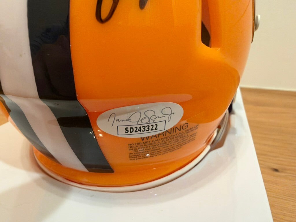 Trey'Dez Green Signed LSU Tigers Speed Mini Helmet Purple Visor JSA COA