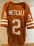 Eric Metcalf Signed Texas Longhorns Custom Jersey XL #2 JSA Inscribed
