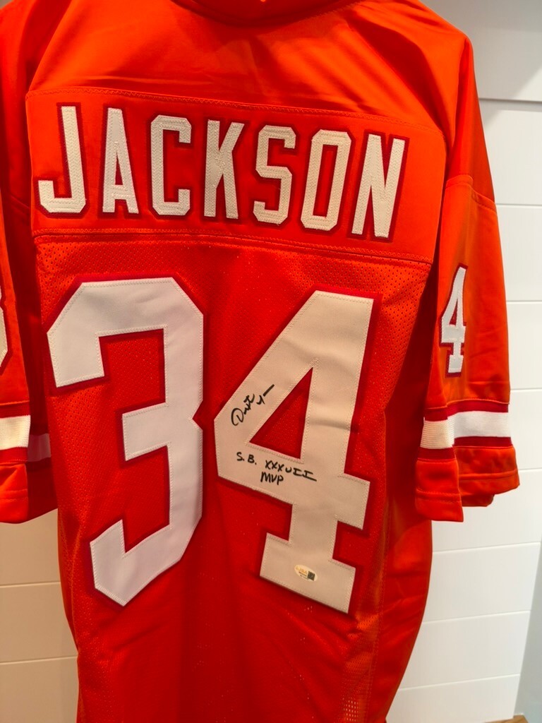 Dexter Jackson Signed Buccaneers Custom Jersey XL Orange SB XXXVII MVP JSA