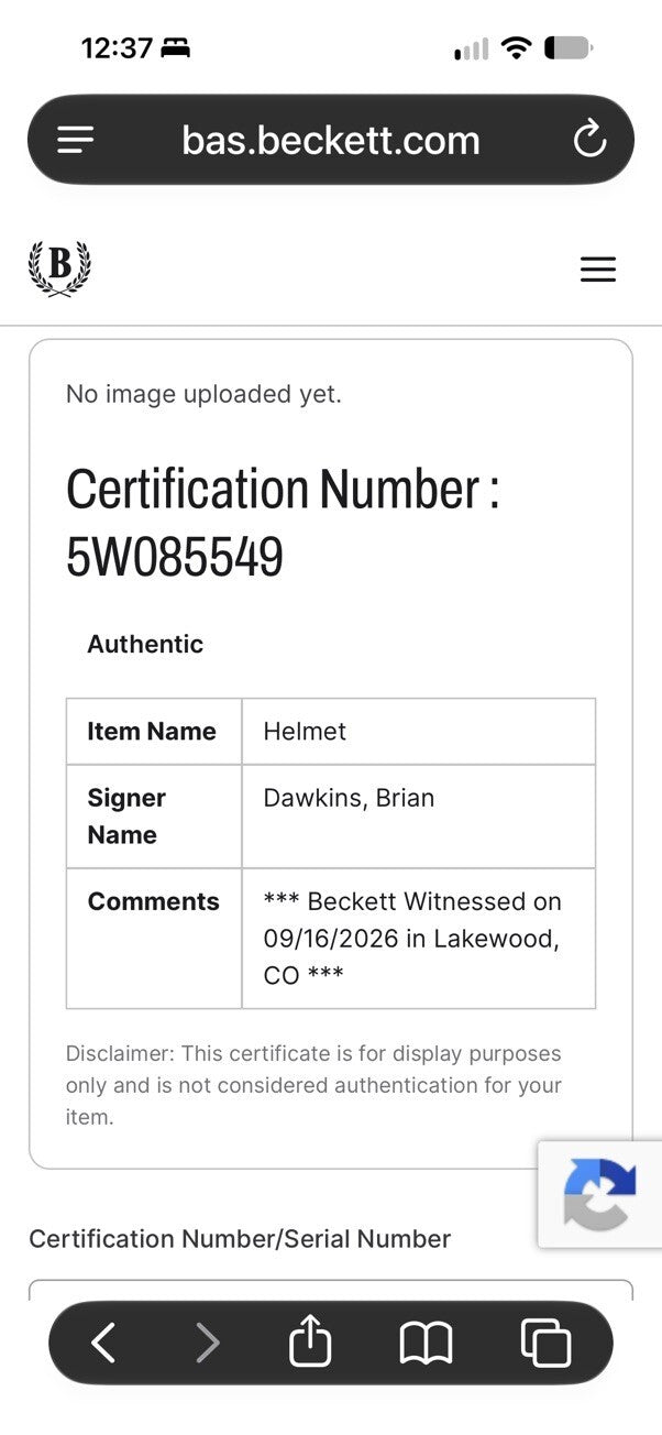 Brian Dawkins Signed Clemson SpeedFlex MIDI Helmet Beckett COA Purple Visor