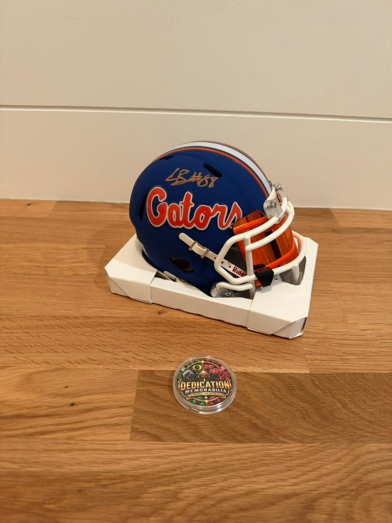 Caleb Banks Signed Florida Gators Blue Mini Helmet Orange Visor JSA COA