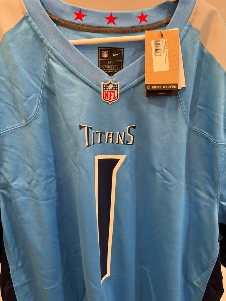 Cam Ward Tennessee Titans Nike Game Jersey Men's 3XL XXXL Light Blue #1
