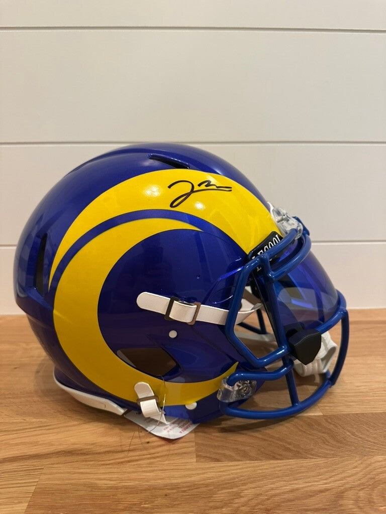 Jared Verse Signed Rams Full Size Speed Authentic Helmet Fanatics Blue Visor