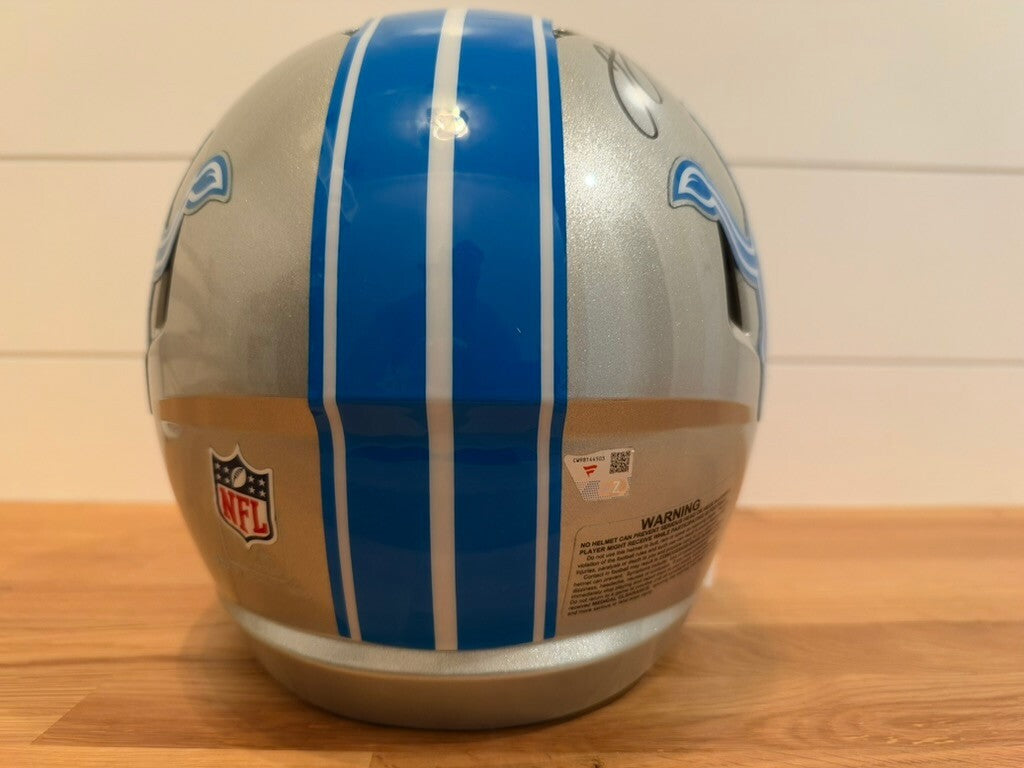 Jared Goff Signed Lions 2024 Speed Authentic Helmet Blue Visor Fanatics