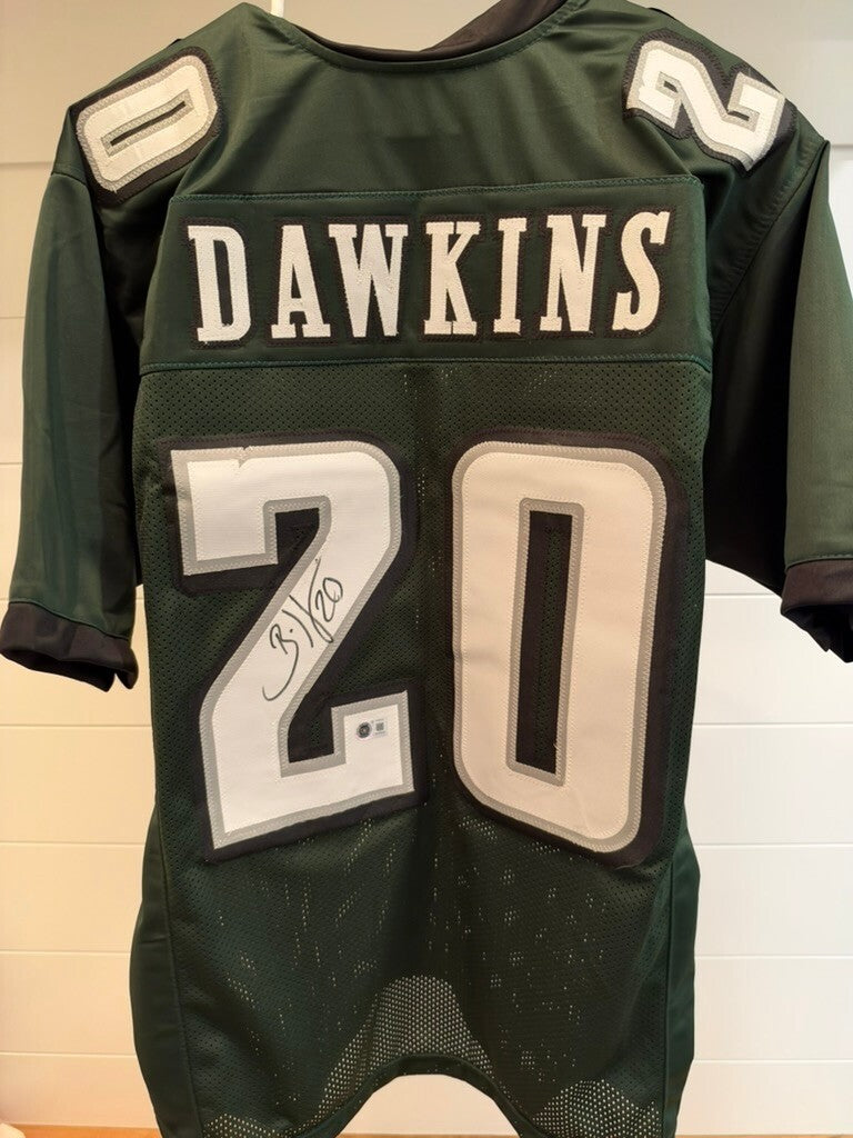 Brian Dawkins Signed Philadelphia Eagles #20 Green Custom Jersey Beckett