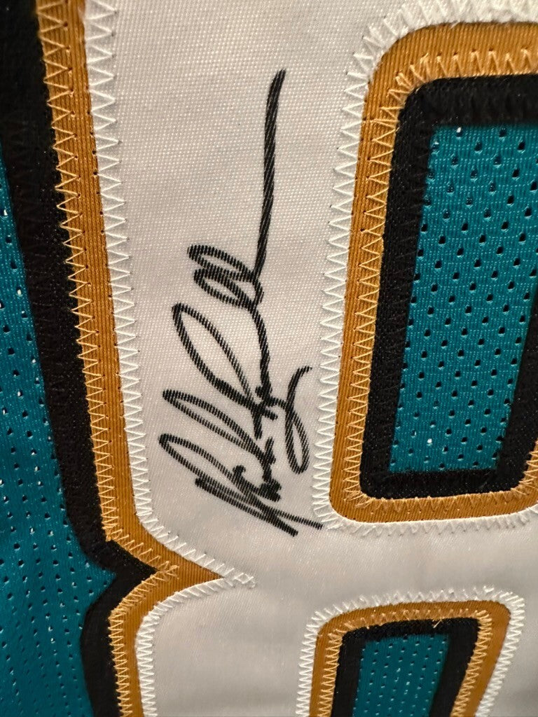 Mark Brunell Signed Jaguars #8 Teal Custom Jersey Beckett Witness BAS