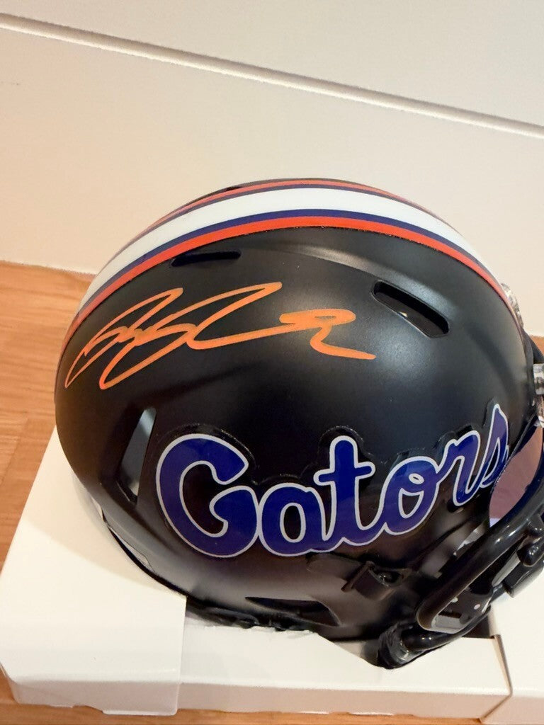 Ricky Pearsall Signed Florida Gators Black Speed Mini Helmet Beckett Blue Visor
