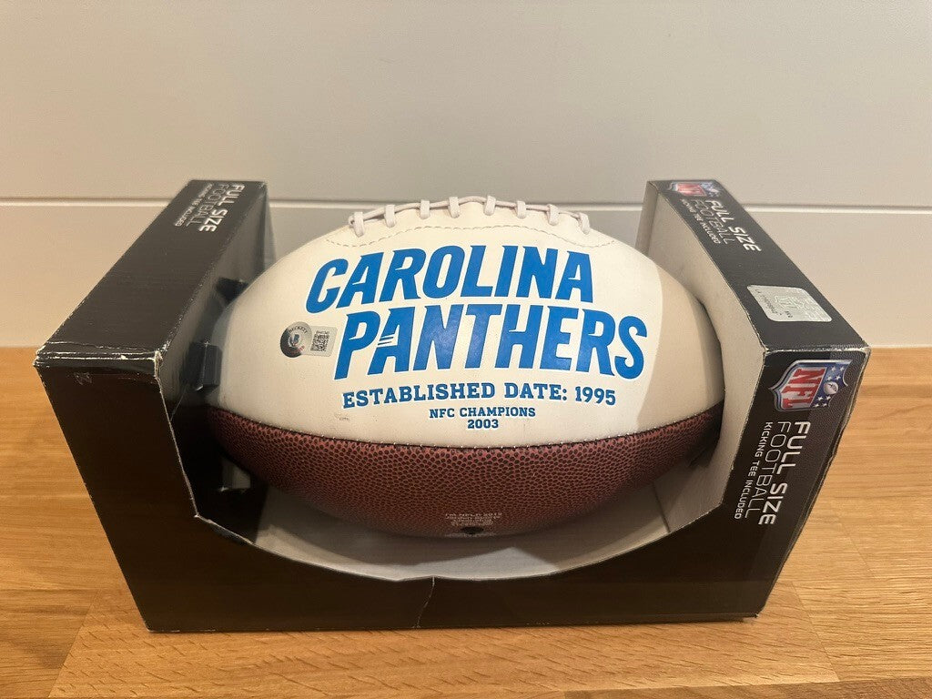 Luke Kuechly Signed Carolina Panthers Full Size Logo Football Beckett BAS