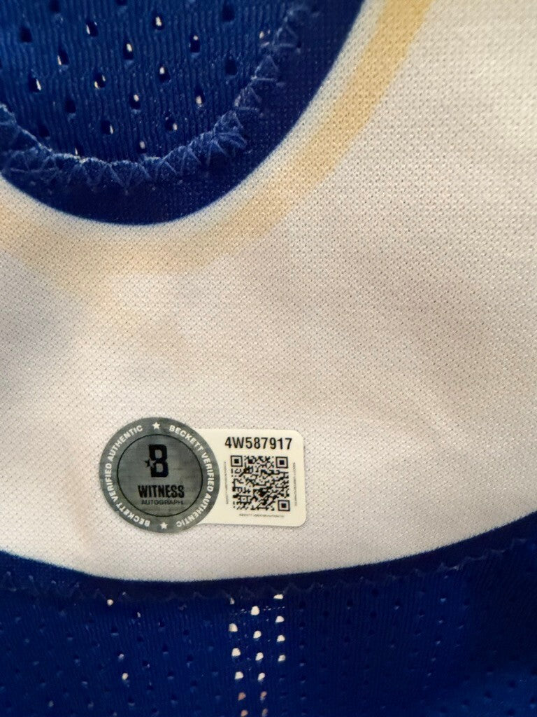 Aaron Donald Signed LA Rams #99 Blue Custom Jersey Beckett Witness