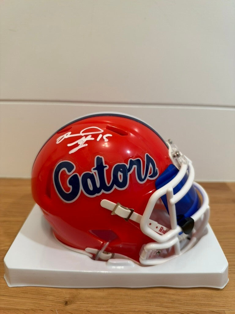 Reidel Anthony Signed Florida Gators Speed Mini Helmet JSA Blue Visor