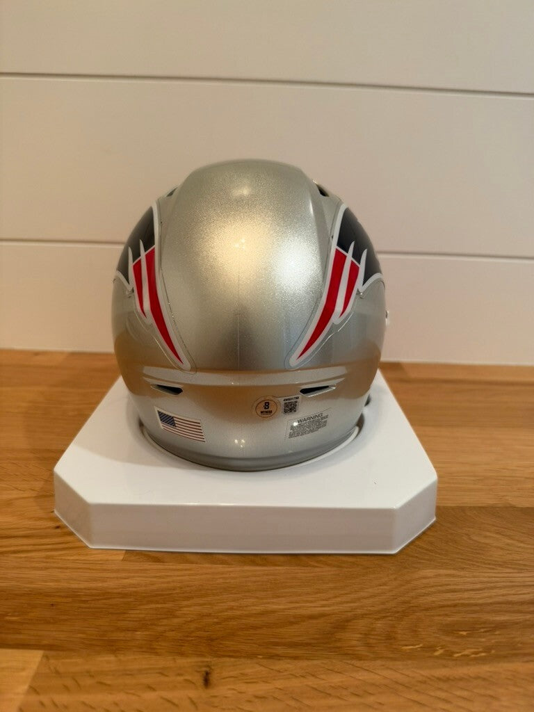 Christian Gonzalez Signed Patriots SpeedFlex MIDI Helmet Red Visor Beckett