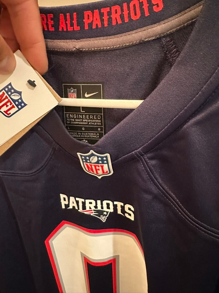 Christian Gonzalez Signed Patriots Nike On-Field Jersey Beckett Witnessed