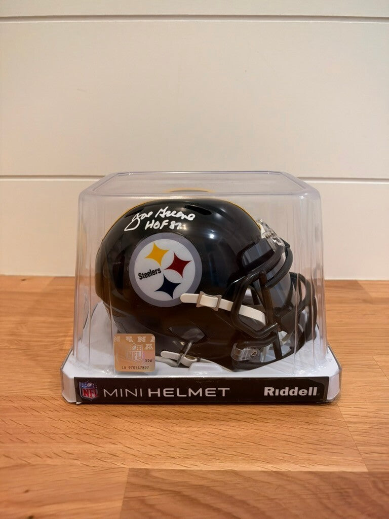 Joe Greene Signed Steelers Riddell Speed Mini Helmet HOF 87 Beckett BAS