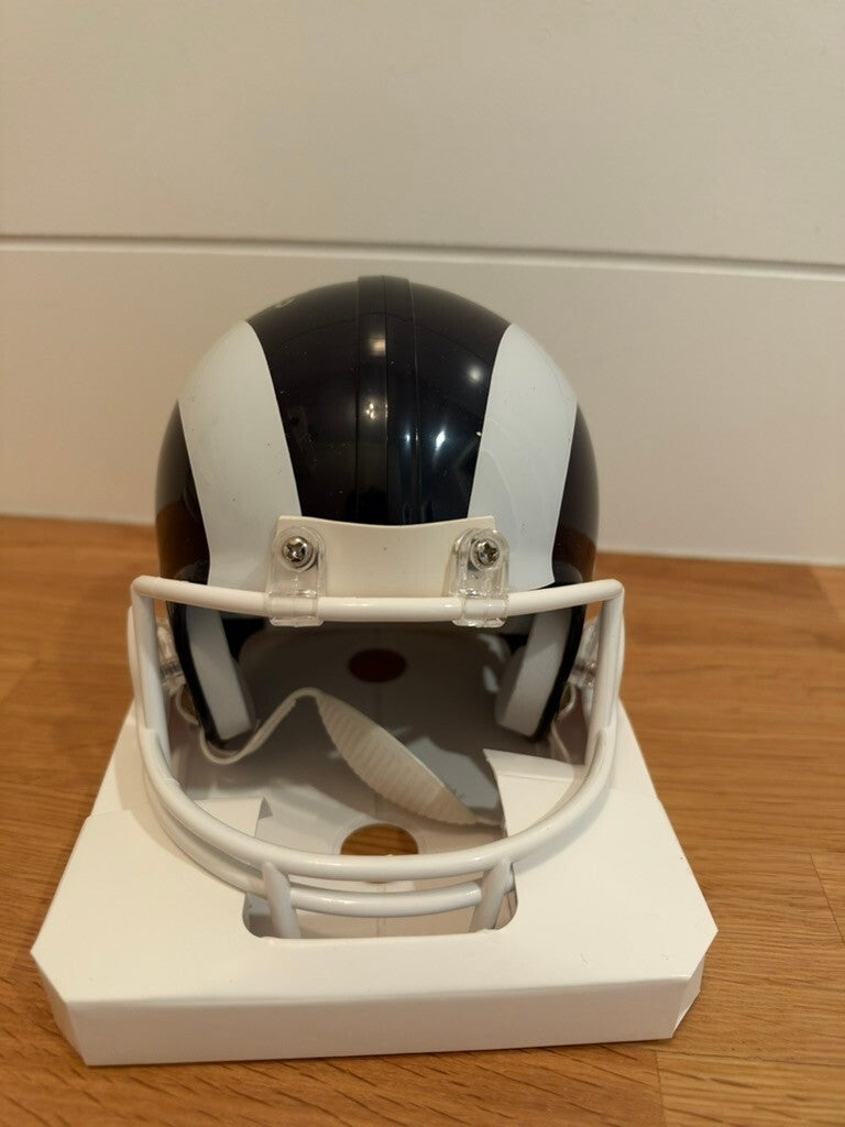 Todd Gurley Signed LA Rams Riddell Mini Helmet Navy White Beckett COA