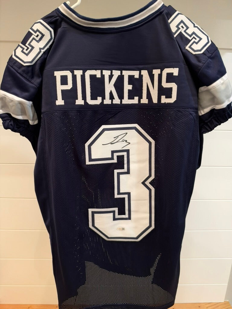 George Pickens Signed Dallas Cowboys #3 Navy Custom Jersey JSA Witnessed