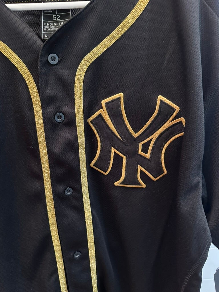 New York Yankees Aaron Judge #99 Authentic Collection MLB Jersey Black Gold