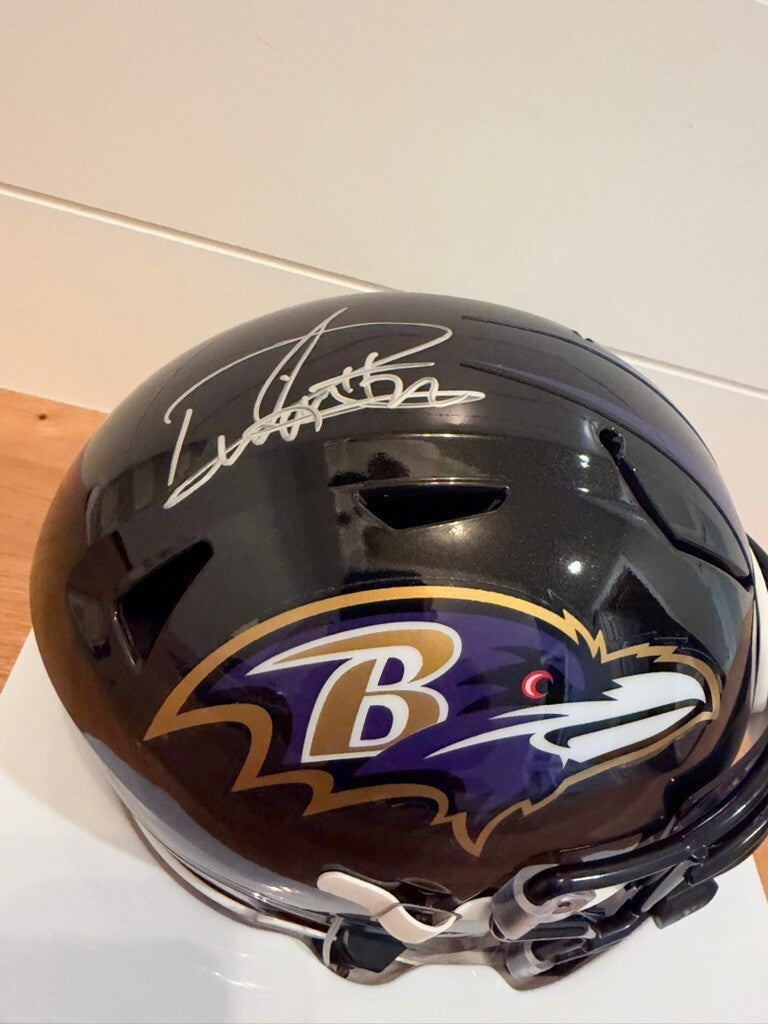 Derrick Henry Signed Ravens SpeedFlex MIDI Helmet Purple Visor Beckett