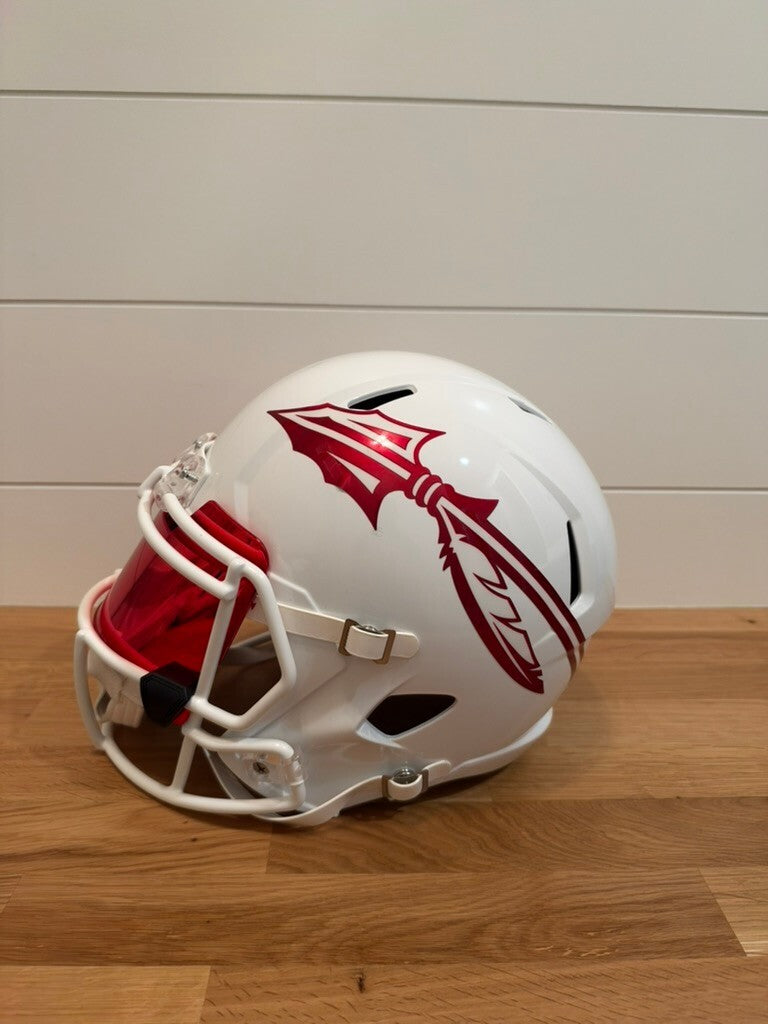 Josh Sweat Signed FSU Full Size Speed Replica Helmet Beckett BAS Red Visor