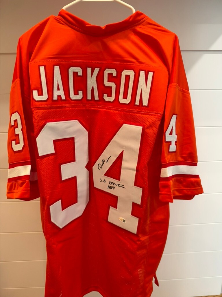 Dexter Jackson Signed Buccaneers Custom Jersey XL Orange SB XXXVII MVP JSA