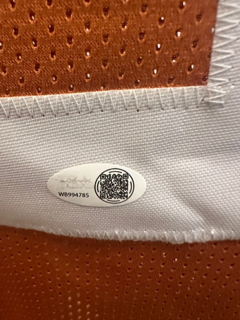 Eric Metcalf Signed Texas Longhorns Custom Jersey XL #2 JSA Inscribed