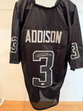 Jordan Addison Signed Black #3 Custom Football Jersey JSA Witnessed Vikings